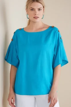 Soft Surroundings Tops-Andrea Linen Blend Pullover