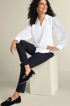 Soft Surroundings Tops-Calathea Embroidered Sleeve Shirt