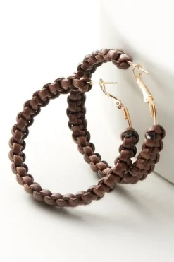 Soft Surroundings Jewelry|Earrings-Charlotte Leather Hoop Earrings