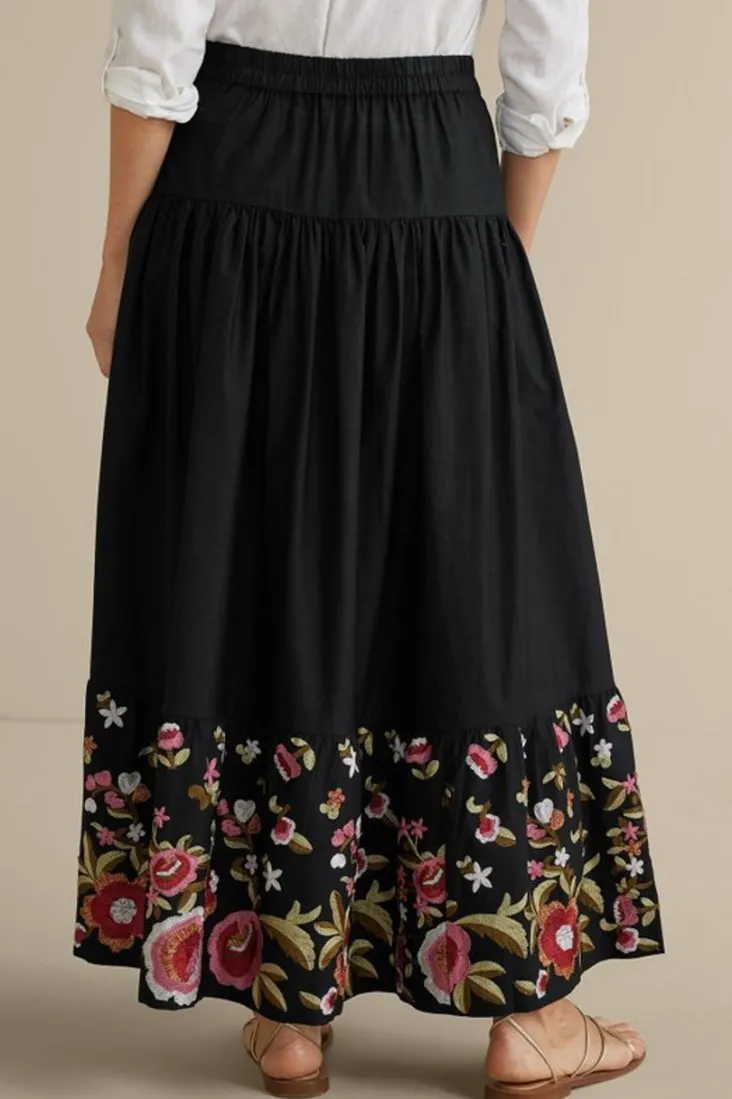 Soft Surroundings Skirts-Cindi Embroidered Maxi Skirt
