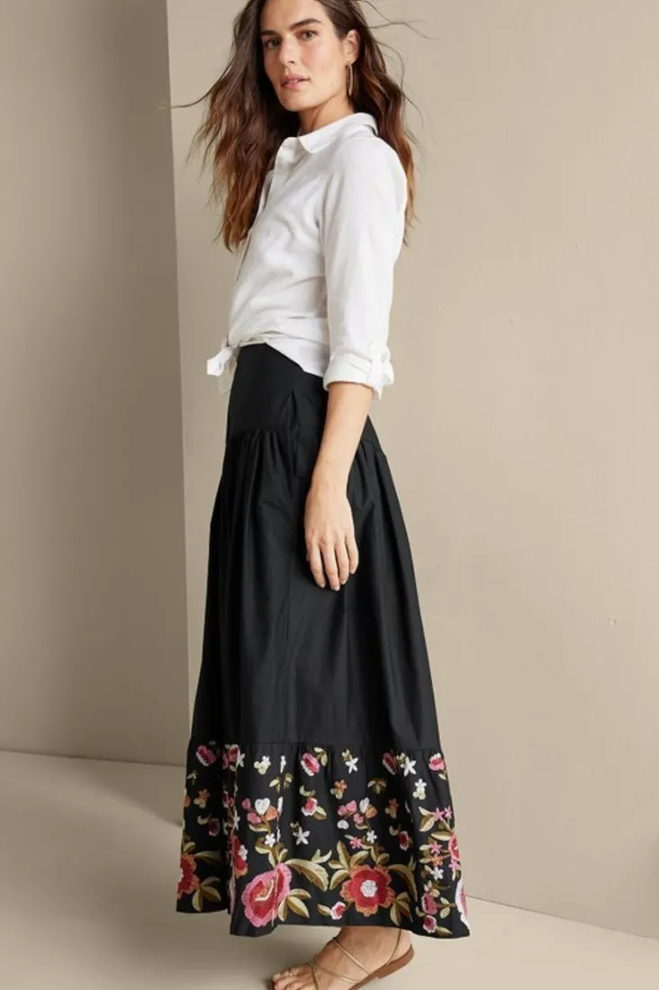 Soft Surroundings Skirts-Cindi Embroidered Maxi Skirt