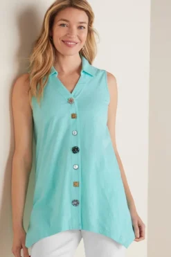 Soft Surroundings Tops-Danielle Button Tank