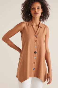 Soft Surroundings Tops-Danielle Button Tank
