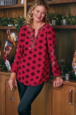 Soft Surroundings Tops-Eboni Embellished Tunic