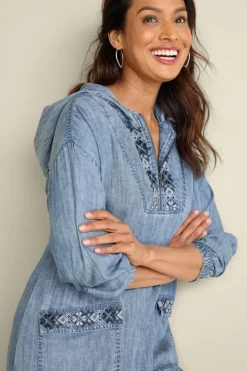 Soft Surroundings Tops-Evie Embroidered Tencel Hoodie