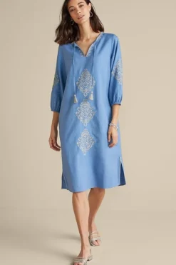 Soft Surroundings Dresses-Hasana Linen Blend Midi Dress