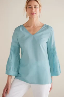 Soft Surroundings Tops-Heloise Eyelet Sleeve Tunic