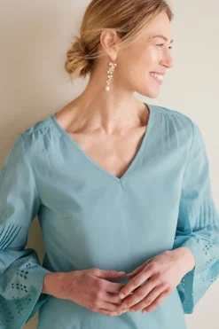 Soft Surroundings Tops-Heloise Eyelet Sleeve Tunic