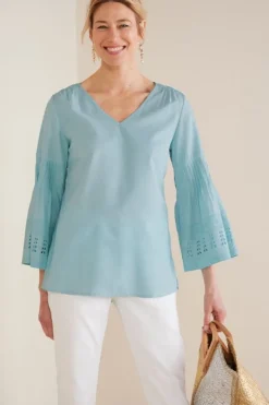 Soft Surroundings Tops-Heloise Eyelet Sleeve Tunic