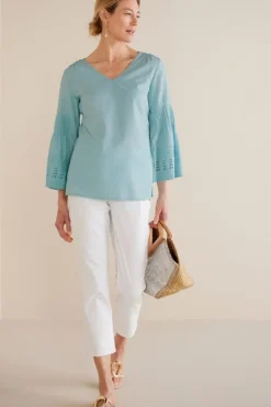 Soft Surroundings Tops-Heloise Eyelet Sleeve Tunic