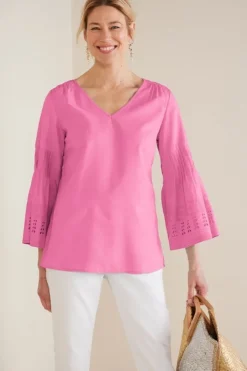 Soft Surroundings Tops-Heloise Eyelet Sleeve Tunic