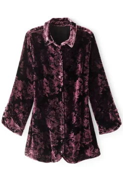 Soft Surroundings Tops-Icon Silk Velvet Poets Tunic Shirt
