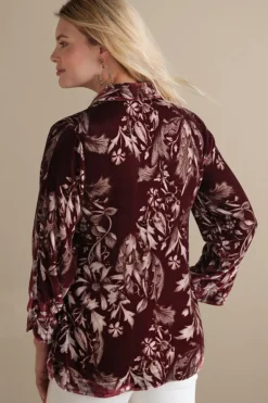 Soft Surroundings Tops-Icon Silk Velvet Poets Tunic Shirt