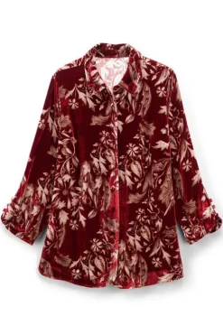 Soft Surroundings Tops-Icon Silk Velvet Poets Tunic Shirt