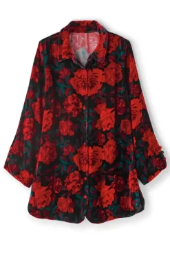 Soft Surroundings Tops-Icon Silk Velvet Poets Tunic Shirt