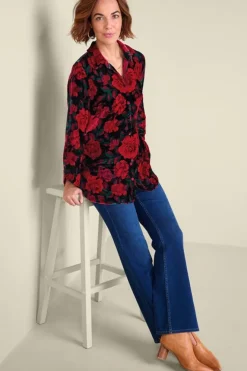 Soft Surroundings Tops-Icon Silk Velvet Poets Tunic Shirt