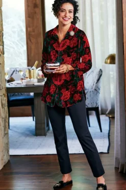 Soft Surroundings Tops-Icon Silk Velvet Poets Tunic Shirt