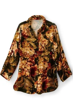 Soft Surroundings Tops-Icon Silk Velvet Poets Tunic Shirt