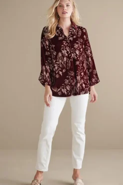 Soft Surroundings Tops-Icon Silk Velvet Poets Tunic Shirt