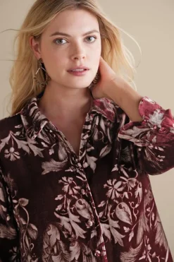 Soft Surroundings Tops-Icon Silk Velvet Poets Tunic Shirt