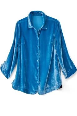 Soft Surroundings Tops-Icon Silk Velvet Poets Tunic Shirt