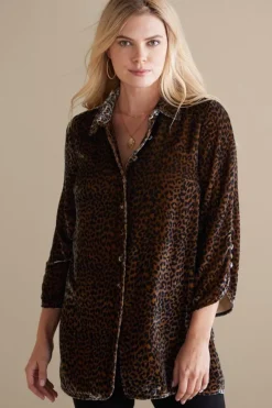 Soft Surroundings Tops-Icon Silk Velvet Poets Tunic Shirt