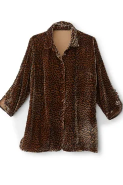 Soft Surroundings Tops-Icon Silk Velvet Poets Tunic Shirt