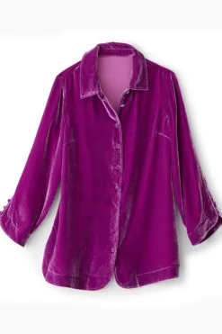Soft Surroundings Tops-Icon Silk Velvet Poets Tunic Shirt