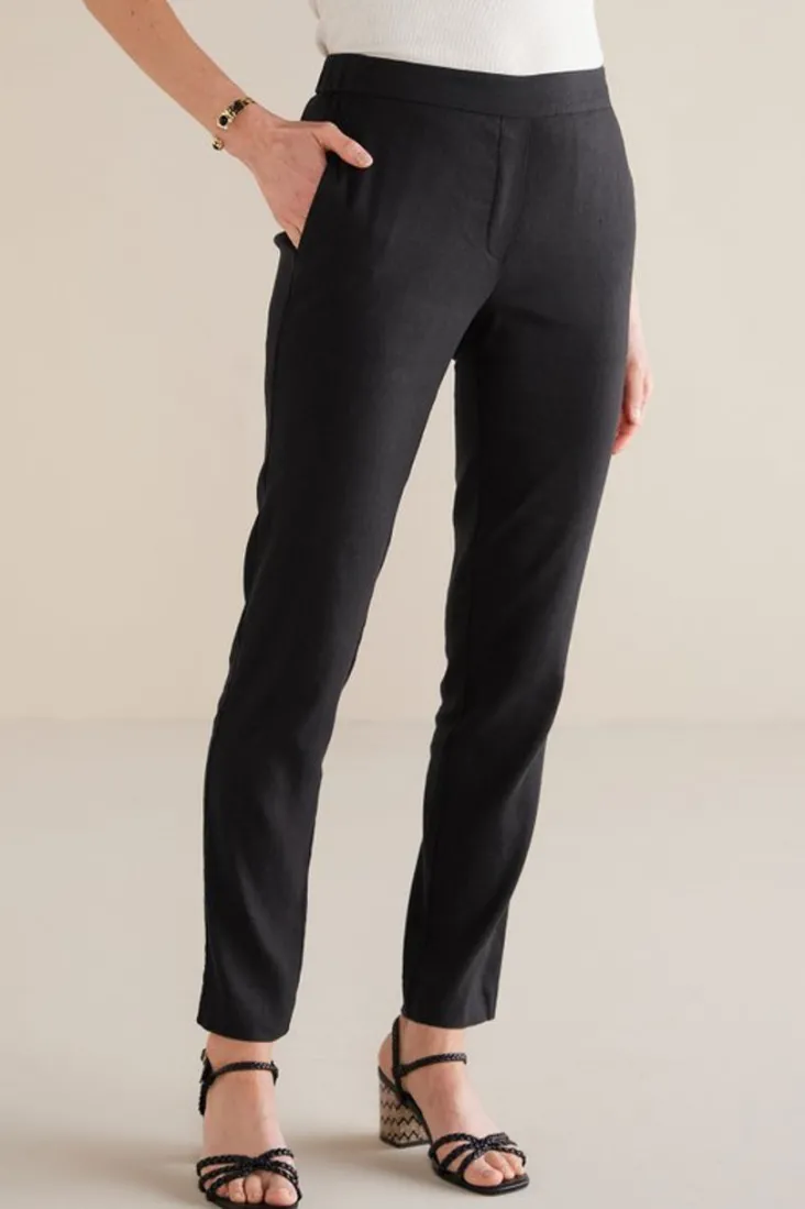 Soft Surroundings Pants-Isla Stretch Linen Slim Leg Pants