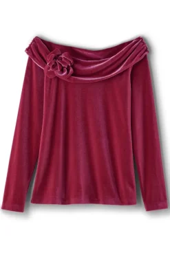 Soft Surroundings Tops-Jeanna Rosette Velvet Top