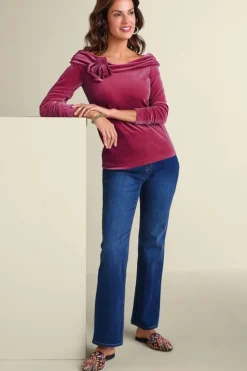 Soft Surroundings Tops-Jeanna Rosette Velvet Top