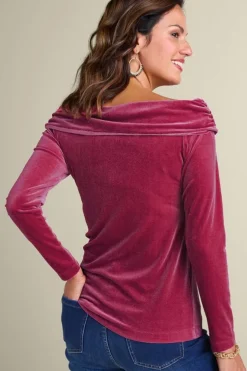 Soft Surroundings Tops-Jeanna Rosette Velvet Top
