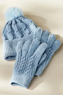Soft Surroundings Hats-Jules Chenille Hat & Gloves Set