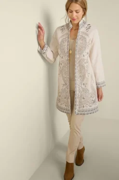 Soft Surroundings Toppers|Jackets & Coats-Kerala Embellished Natural Jacket