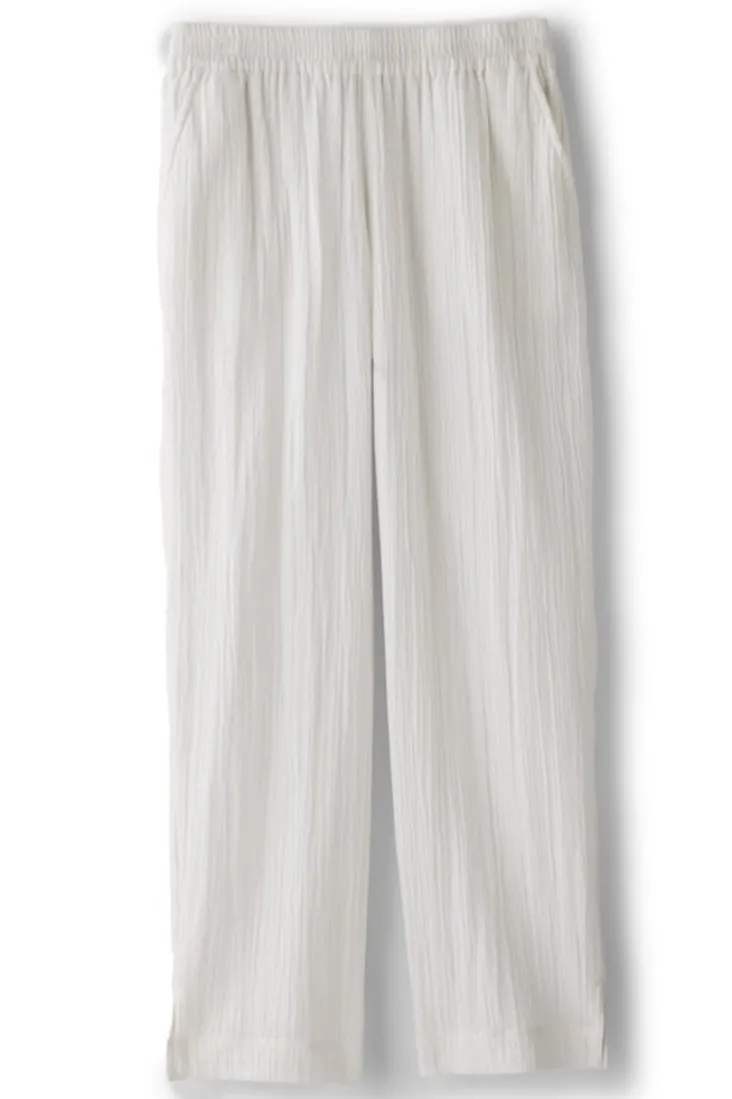 Soft Surroundings Pants-Khulani Straight Leg Gauze Crop Pants
