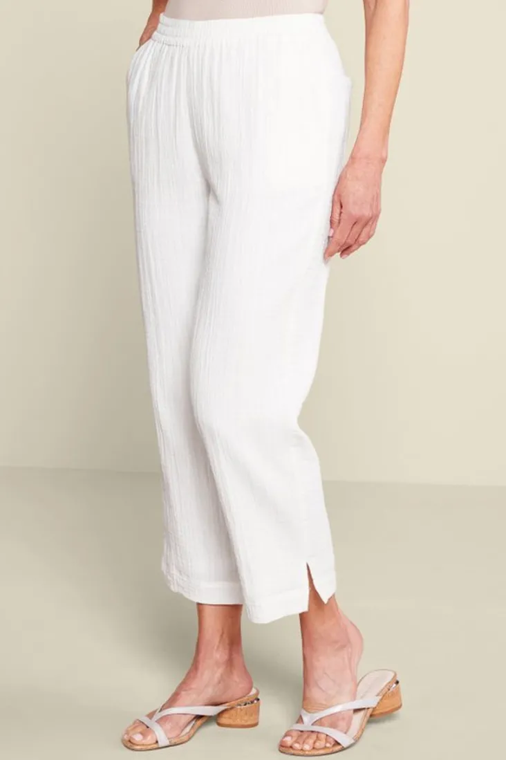 Soft Surroundings Pants-Khulani Straight Leg Gauze Crop Pants