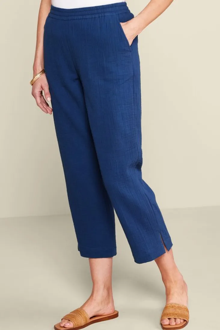Soft Surroundings Pants-Khulani Straight Leg Gauze Crop Pants