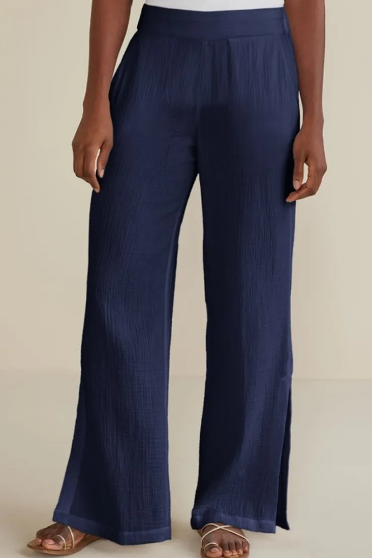 Soft Surroundings Pants-Khulani Wide Leg Gauze Pants