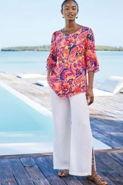 Soft Surroundings Pants-Khulani Wide Leg Gauze Pants