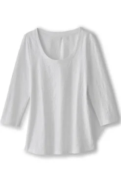 Soft Surroundings Tops-Linnea Embroidered 3/4 Sleeve Tee