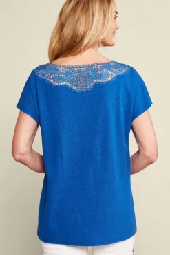 Soft Surroundings Tops-Luella Linen Blend Lace Tee