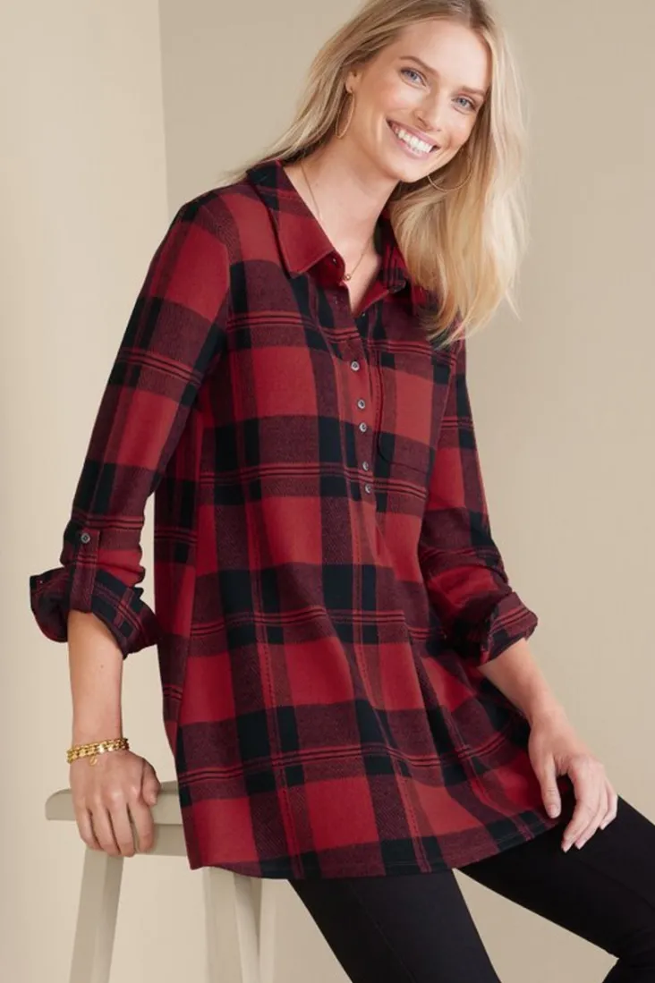 Soft Surroundings Tops-Mad About Plaid Top