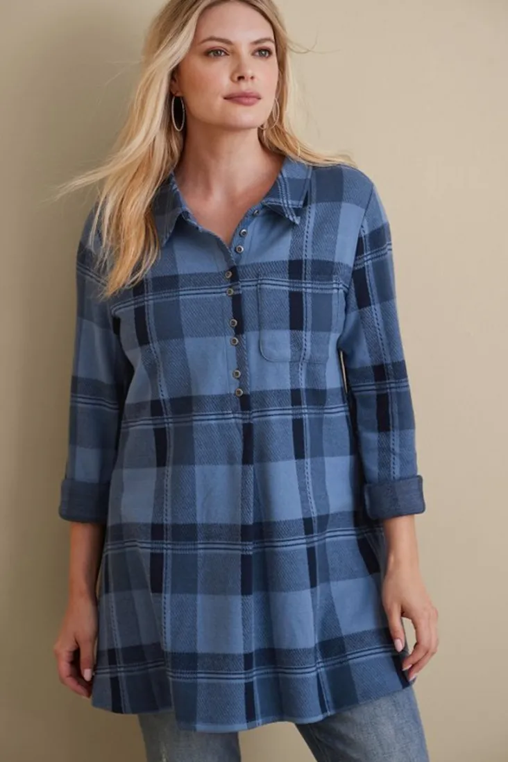 Soft Surroundings Tops-Mad About Plaid Top