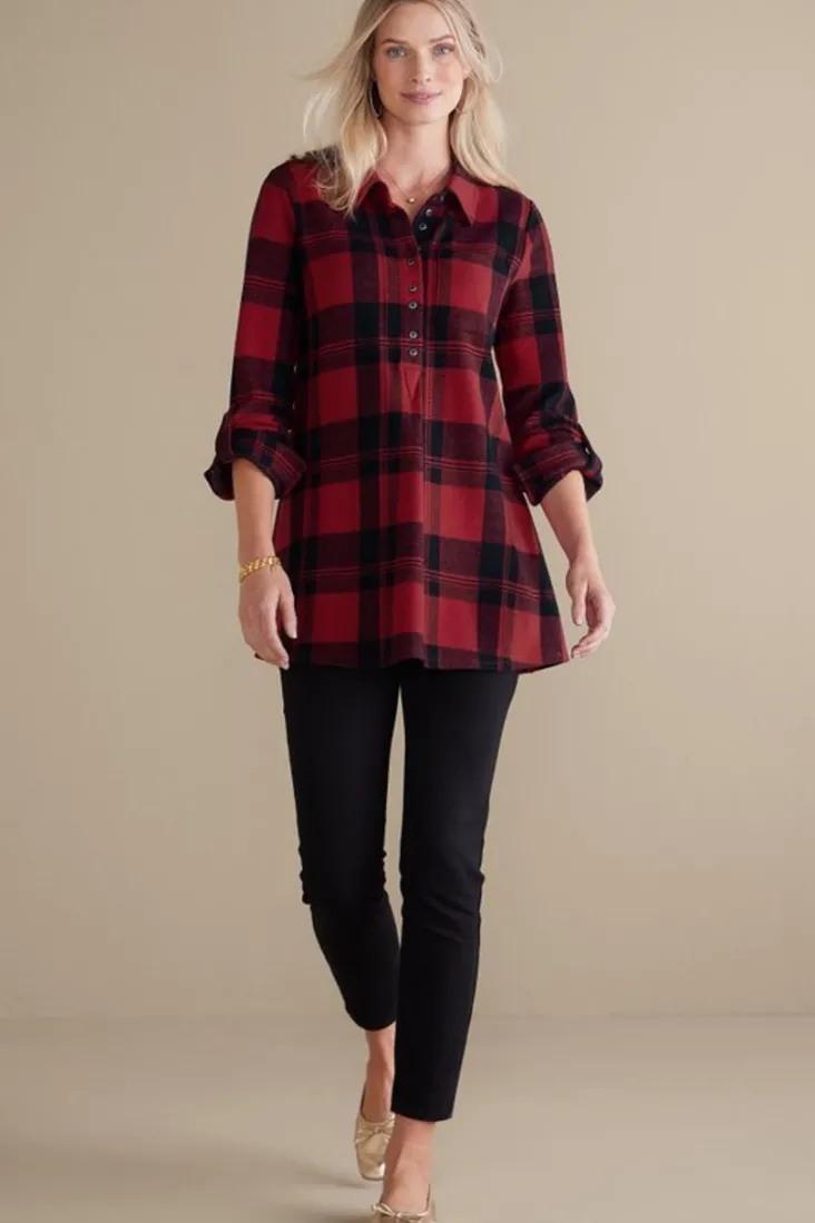 Soft Surroundings Tops-Mad About Plaid Top