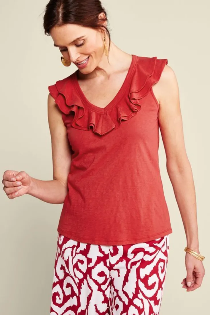 Soft Surroundings Tops-Marybeth Ruffle Tank