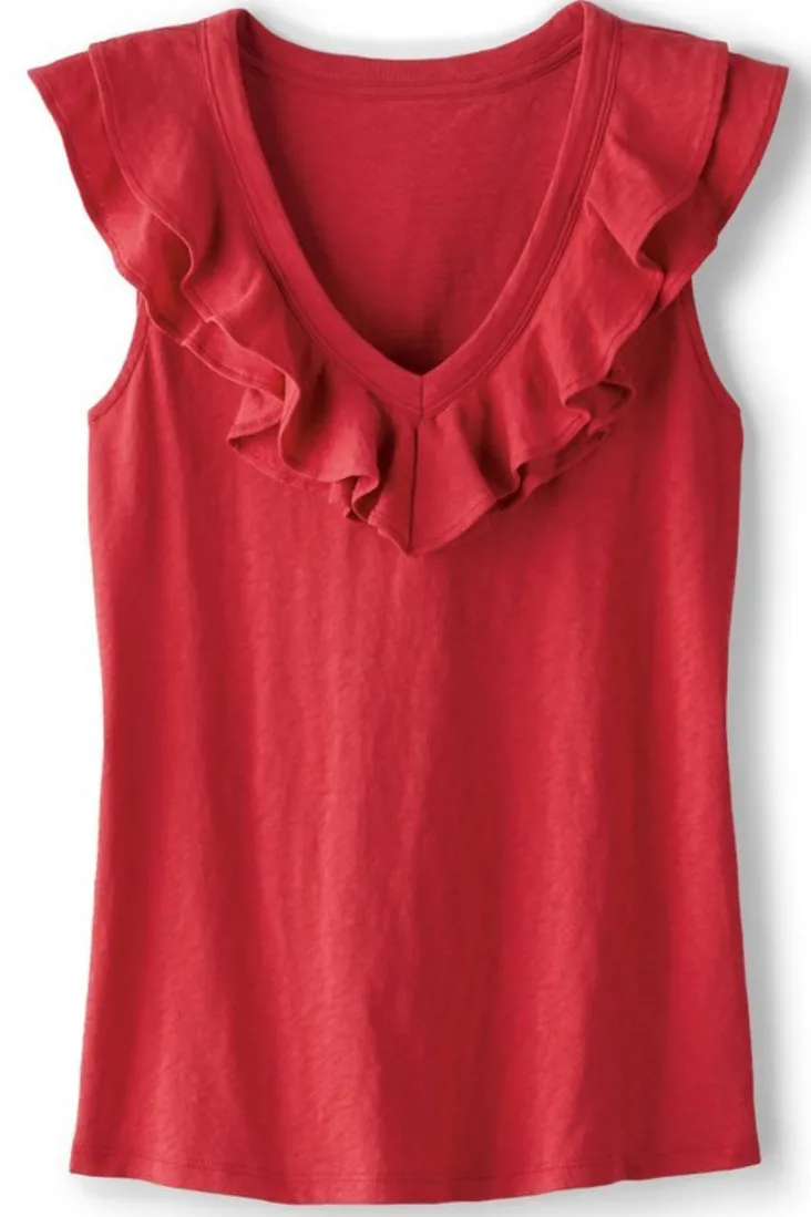 Soft Surroundings Tops-Marybeth Ruffle Tank
