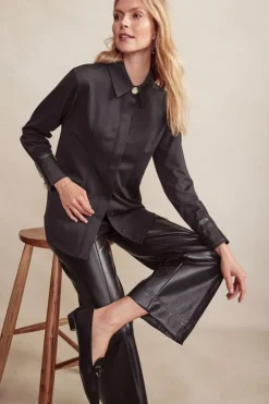 Soft Surroundings Tops-Mattea Faux Leather Cuff Tunic