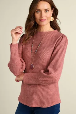 Soft Surroundings Tops-Melina Waffle Pullover
