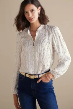 Soft Surroundings Tops-Mila Metallic Blouse