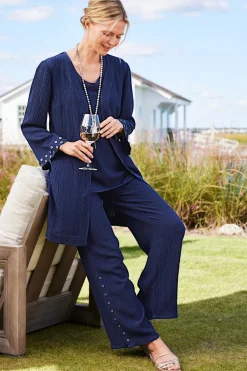 Soft Surroundings Pants-Oceo Gauze Wide-Leg Pants